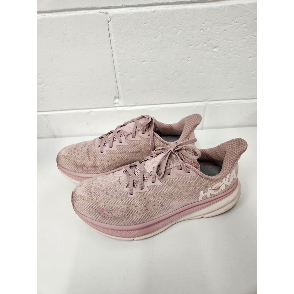 Hoka Bondi 8 Clifton 9 Women's Lace Up Running Shoes, Size 9.5B, In Pale Mauve